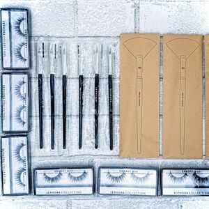 Sephora Makeup Brushes and False Lashes Set - Black and Brown